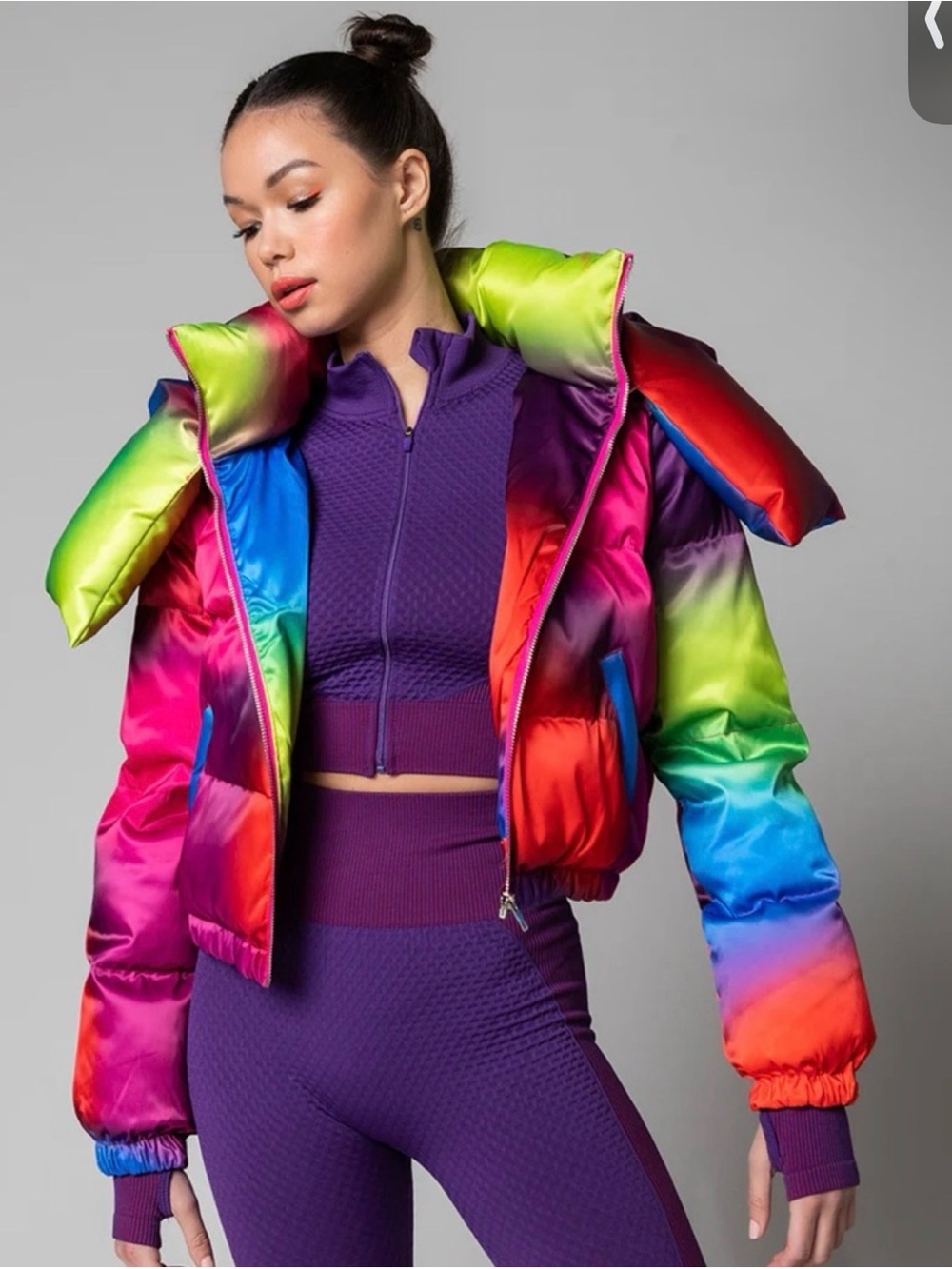 AZALEA WANG Say Hello Ombre Hooded Puffer XL - Picture 2 of 5